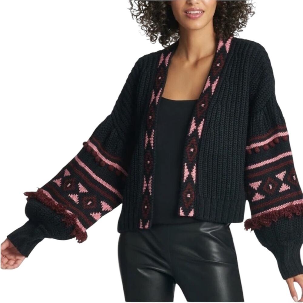 NWT Sachin + Babi Landon Knit - Black Burgundy Peony Cardagin – Sz XL
